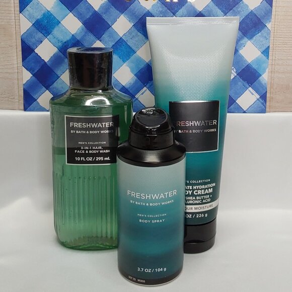 BATH & BODY WORKS 'FRESHWATER' 3-PIECE GIFT SET BODY WASH, LOTION & SPRAY MIST - Picture 13 of 16
